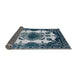 Sideview of Mid-Century Modern Blue Gray Oriental Rug, urb2227