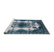Sideview of Machine Washable Industrial Modern Blue Gray Rug, wshurb2227