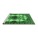 Sideview of Machine Washable Oriental Emerald Green Industrial Area Rugs, wshurb2227emgrn