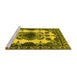 Sideview of Machine Washable Oriental Yellow Industrial Rug, wshurb2227yw