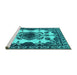 Sideview of Machine Washable Oriental Turquoise Industrial Area Rugs, wshurb2227turq