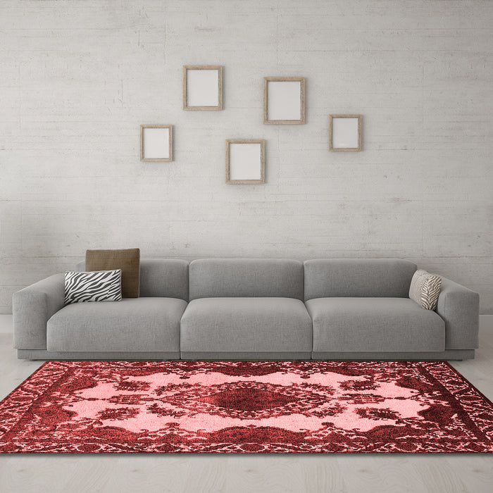 Industrial Red Washable Rugs