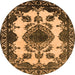 Round Oriental Orange Industrial Rug, urb2227org