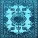 Square Oriental Light Blue Industrial Rug, urb2227lblu