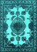 Machine Washable Oriental Turquoise Industrial Area Rugs, wshurb2227turq