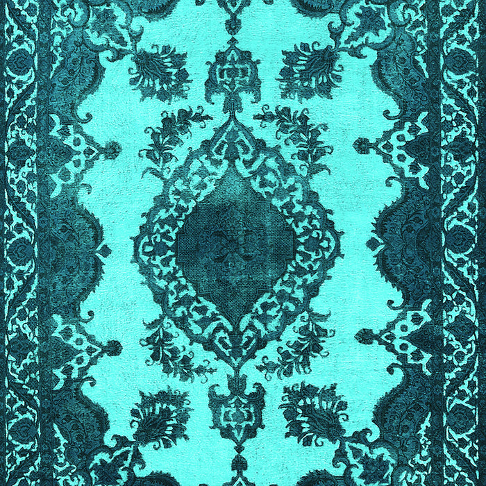 Machine Washable Oriental Turquoise Industrial Area Rugs, wshurb2227turq