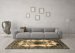 Machine Washable Oriental Brown Industrial Rug in a Living Room,, wshurb2227brn