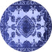 Round Oriental Blue Industrial Rug, urb2227blu