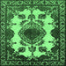 Square Oriental Emerald Green Industrial Rug, urb2227emgrn