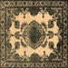 Square Oriental Brown Industrial Rug, urb2227brn