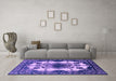 Machine Washable Oriental Purple Industrial Area Rugs in a Living Room, wshurb2227pur