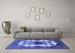 Machine Washable Oriental Blue Industrial Rug in a Living Room, wshurb2227blu