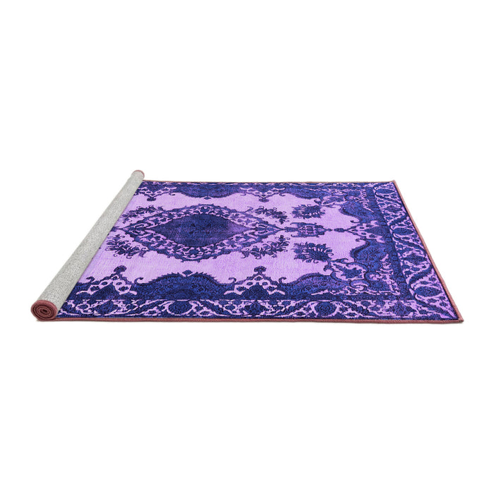 Sideview of Machine Washable Oriental Purple Industrial Area Rugs, wshurb2227pur