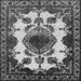 Square Machine Washable Oriental Gray Industrial Rug, wshurb2227gry