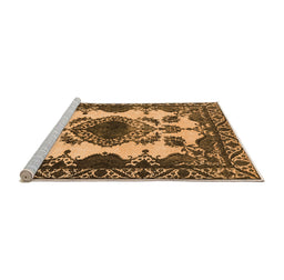 Sideview of Machine Washable Oriental Orange Industrial Area Rugs, wshurb2227org