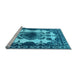 Sideview of Machine Washable Oriental Light Blue Industrial Rug, wshurb2227lblu