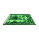 Sideview of Machine Washable Oriental Green Industrial Area Rugs, wshurb2227grn