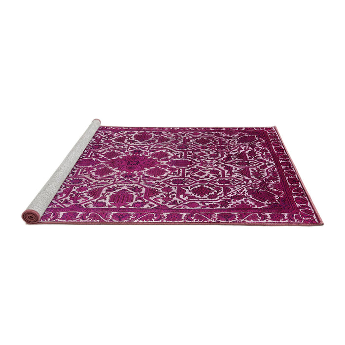 Sideview of Machine Washable Industrial Modern Cadillac Pink Rug, wshurb2228