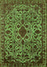 Machine Washable Oriental Green Industrial Area Rugs, wshurb2228grn