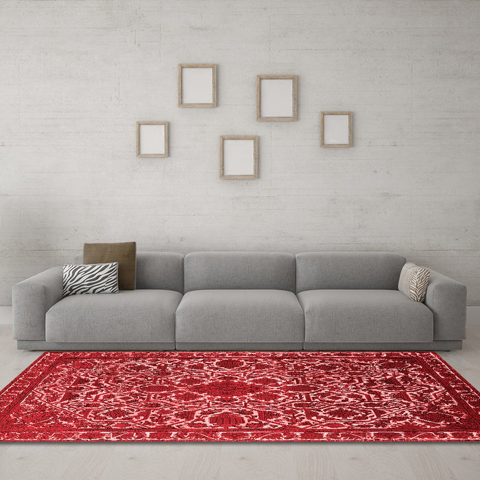 Industrial Red Washable Rugs