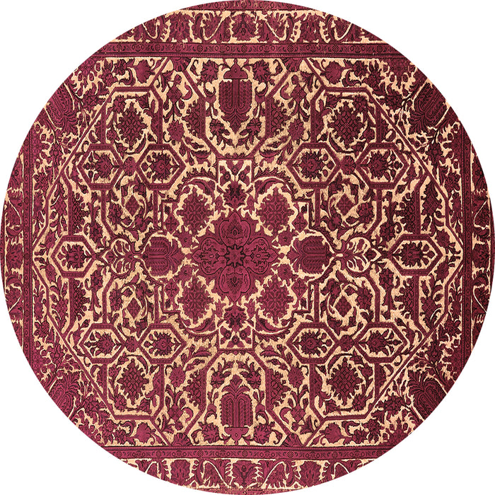 Round Oriental Brown Industrial Rug, urb2228brn