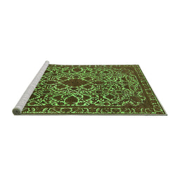 Sideview of Machine Washable Oriental Green Industrial Area Rugs, wshurb2228grn