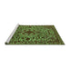 Sideview of Machine Washable Oriental Green Industrial Area Rugs, wshurb2228grn