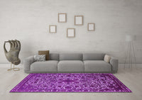 Machine Washable Oriental Purple Industrial Rug, wshurb2228pur