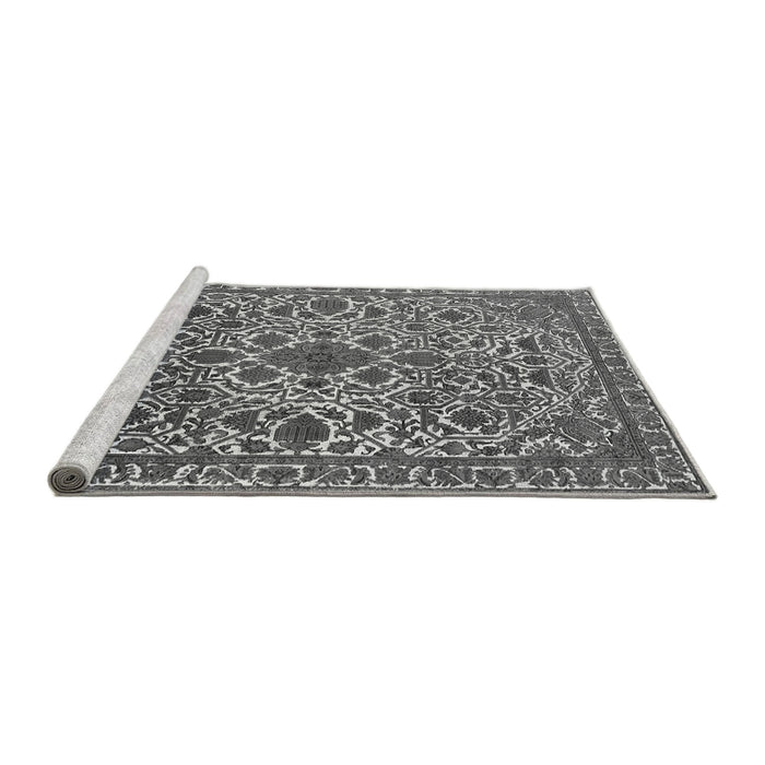 Sideview of Machine Washable Oriental Gray Industrial Rug, wshurb2228gry