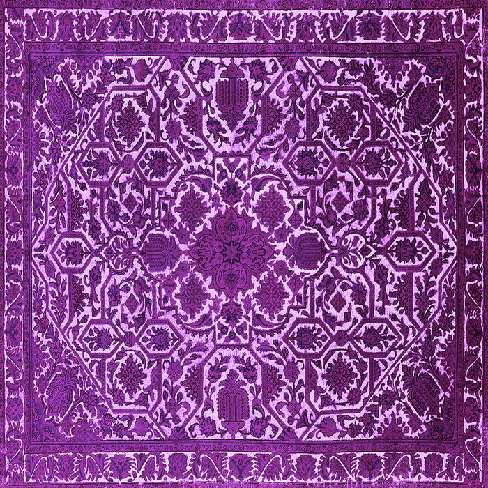 Square Machine Washable Oriental Purple Industrial Area Rugs, wshurb2228pur