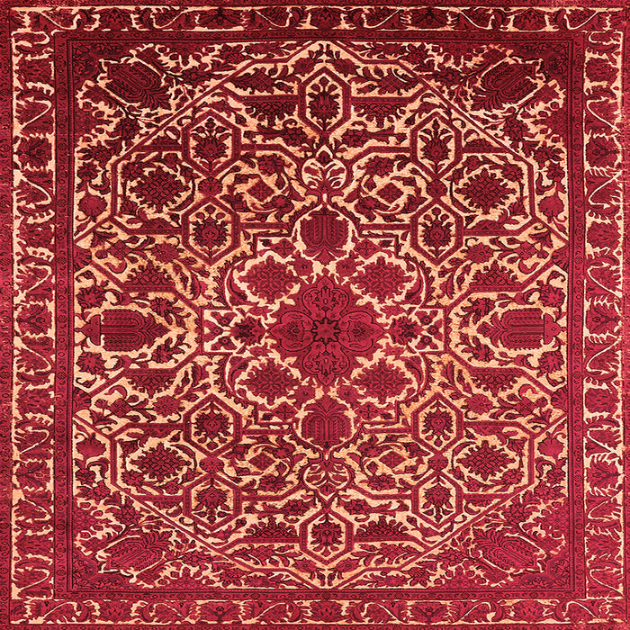 Square Oriental Orange Industrial Rug, urb2228org