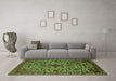 Machine Washable Oriental Green Industrial Area Rugs in a Living Room,, wshurb2228grn