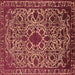 Square Oriental Brown Industrial Rug, urb2228brn