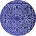 Round Oriental Blue Industrial Rug, urb2228blu