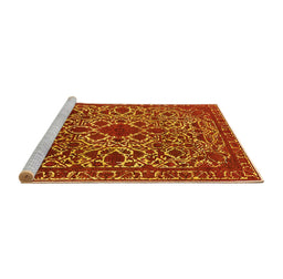 Sideview of Machine Washable Oriental Yellow Industrial Rug, wshurb2228yw