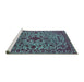 Sideview of Machine Washable Oriental Turquoise Industrial Area Rugs, wshurb2228turq