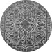 Round Oriental Gray Industrial Rug, urb2228gry