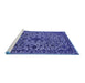 Sideview of Machine Washable Oriental Blue Industrial Rug, wshurb2228blu