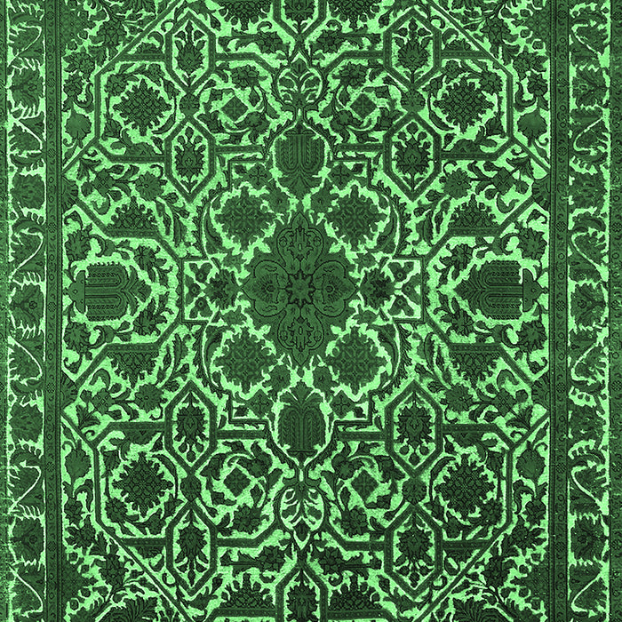 Machine Washable Oriental Emerald Green Industrial Area Rugs, wshurb2228emgrn