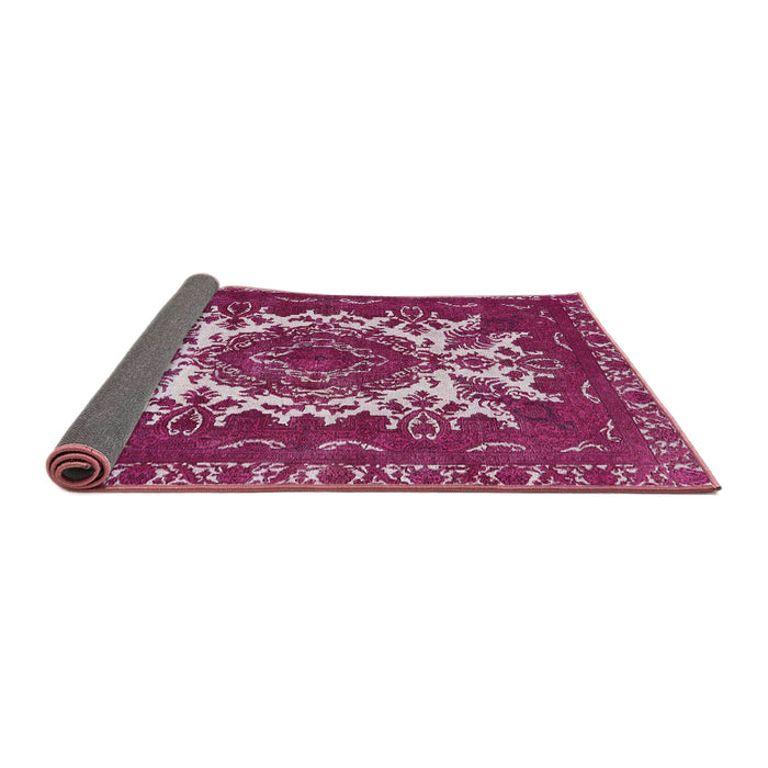 Sideview of Mid-Century Modern Pale Violet Red Pink Oriental Rug, urb2229