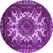 Round Oriental Purple Industrial Rug, urb2229pur