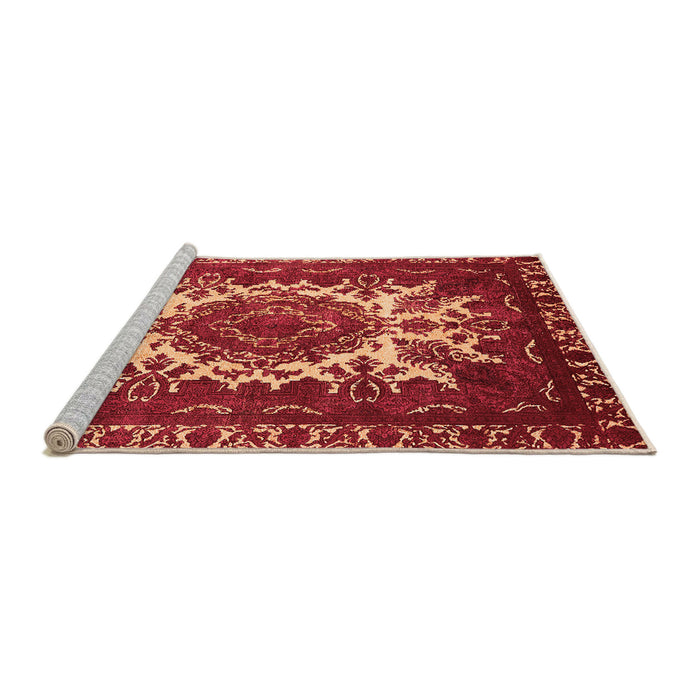 Sideview of Machine Washable Oriental Orange Industrial Area Rugs, wshurb2229org