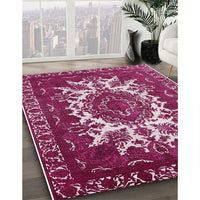 Mid-Century Modern Pale Violet Red Pink Oriental Rug, urb2229