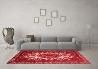 Machine Washable Oriental Red Industrial Rug, wshurb2229red