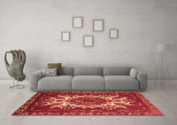 Machine Washable Oriental Orange Industrial Rug, wshurb2229org