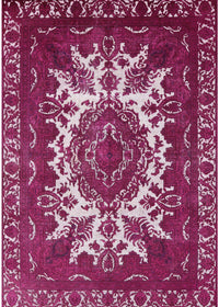 Machine Washable Industrial Modern Pale Violet Red Pink Rug, wshurb2229