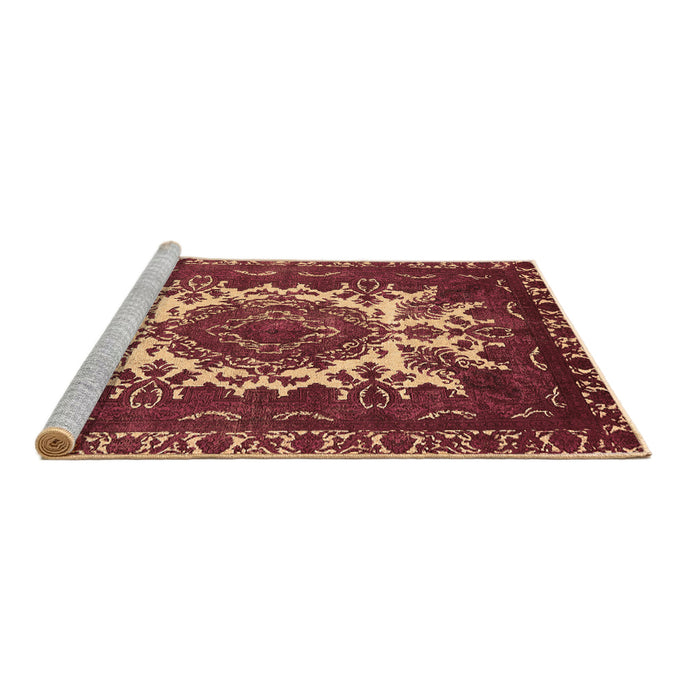 Sideview of Machine Washable Oriental Brown Industrial Rug, wshurb2229brn