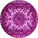 Round Oriental Pink Industrial Rug, urb2229pnk