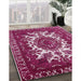 Mid-Century Modern Pale Violet Red Pink Oriental Rug in Family Room, urb2229