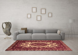 Machine Washable Oriental Brown Industrial Rug in a Living Room,, wshurb2229brn